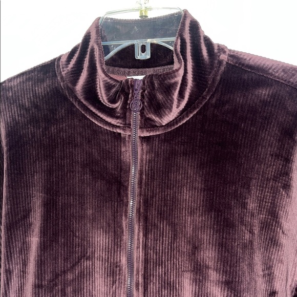 Victoria's Secret Purple Ribbed Velour Zip Crop Jacket Size Medium - Picture 3 of 10
